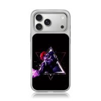 Iori Yagami purple fire triangles iPhone 17 Pro Max Electroplated Silver Case1