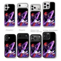 Iori Yagami unleashes purple flame Chris Brown Phone Case Black Electroplated Silver For Iphone 11 To 17