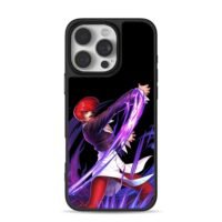 Iori Yagami unleashes purple flame iPhone 16 Pro Max Black Case