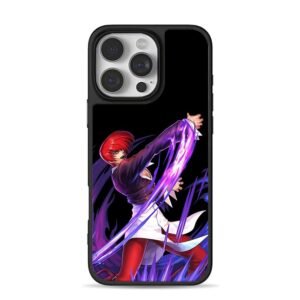 Iori Yagami unleashes purple flame iPhone 16 Pro Max Black Case