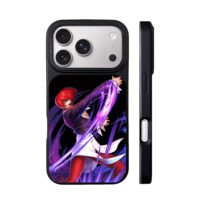 Iori Yagami unleashes purple flame iPhone 17 Pro Max Black Case