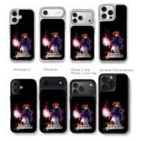 Iori Yagami with purple flames KOF Chris Brown Phone Case Black Electroplated Silver For Iphone 11 To 17
