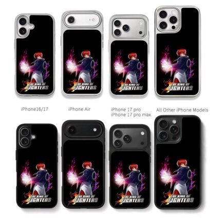Iori Yagami with purple flames KOF Chris Brown Phone Case Black Electroplated Silver For Iphone 11 To 17