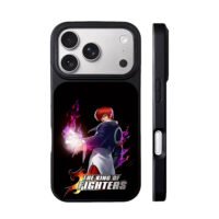 Iori Yagami with purple flames KOF iPhone 17 Pro Max Black Case