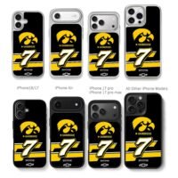 Iowa Hawkeyes No7 Gainbridge Chevy Chris Brown Phone Case Black Electroplated Silver For Iphone 11 To 17