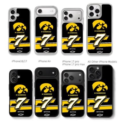 Iowa Hawkeyes No7 Gainbridge Chevy Chris Brown Phone Case Black Electroplated Silver For Iphone 11 To 17