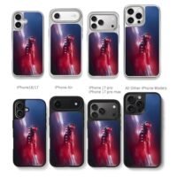 Iron Man vertical IRON MAN light Chris Brown Phone Case Black Electroplated Silver For Iphone 11 To 17