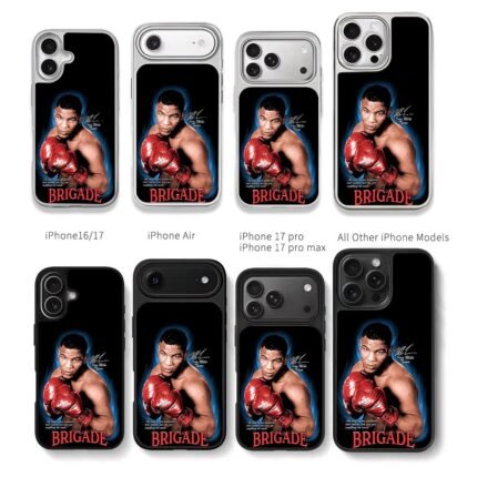 Iron Mike Tyson boxing autograph Chris Brown Phone Case Black Electroplated Silver For Iphone 11 To 17