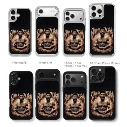 Islam Makhachev UFC fire fighter Chris Brown Phone Case Black Electroplated Silver For Iphone 11 To 17