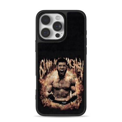 Islam Makhachev UFC fire fighter iPhone 16 Pro Max Black Case