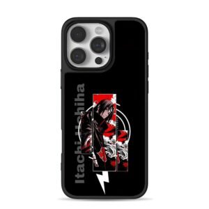 Itachi Uchiha Akatsuki Naruto art iPhone 16 Pro Max Black Case