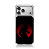Itachi Uchiha silhouette on red moon iPhone 17 Pro Max Electroplated Silver Case1