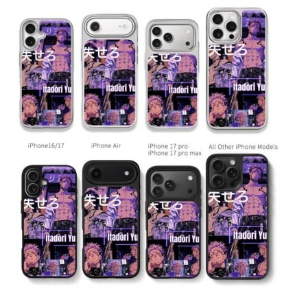 Itadori Sukuna purple anime collage Chris Brown Phone Case Black Electroplated Silver For Iphone 11 To 17