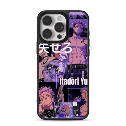 Itadori Sukuna purple anime collage iPhone 16 Pro Max Black Case