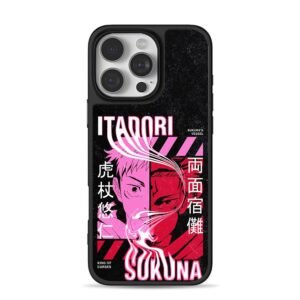 Itadori Yuji Sukuna JJK split art iPhone 16 Pro Max Black Case