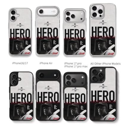 Jackie Robinson baseball Budweiser Chris Brown Phone Case Black Electroplated Silver For Iphone 11 To 17