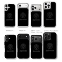 Jagermeister stag cross circle logo Chris Brown Phone Case Black Electroplated Silver For Iphone 11 To 17