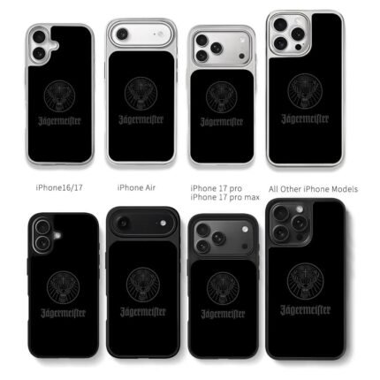 Jagermeister stag cross circle logo Chris Brown Phone Case Black Electroplated Silver For Iphone 11 To 17