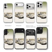Jaguar E Type Coupe art Chris Brown Phone Case Black Electroplated Silver For Iphone 11 To 17