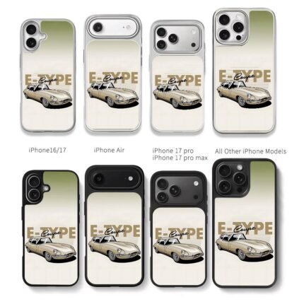 Jaguar E Type Coupe art Chris Brown Phone Case Black Electroplated Silver For Iphone 11 To 17