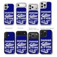 Jaguar E Type sports cars blue art Chris Brown Phone Case Black Electroplated Silver For Iphone 11 To 17