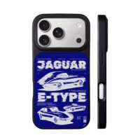 Jaguar E Type sports cars blue art iPhone 17 Pro Max Black Case