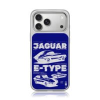 Jaguar E Type sports cars blue art iPhone 17 Pro Max Electroplated Silver Case1