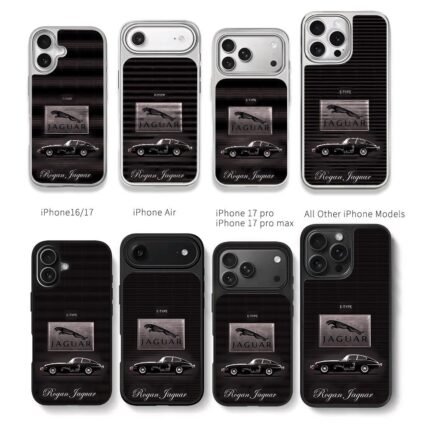 Jaguar E-type car logo Rogan Jaguar Chris Brown Phone Case Black Electroplated Silver For Iphone 11 To 17