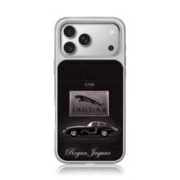 Jaguar E-type car logo Rogan Jaguar iPhone 17 Pro Max Electroplated Silver Case1