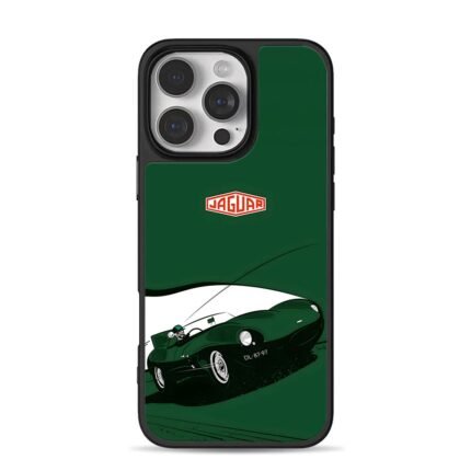 Jaguar green classic racing driver iPhone 16 Pro Max Black Case