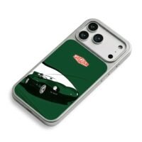 Jaguar green classic racing driver iPhone 17 Pro Max Electroplated Silver Case2