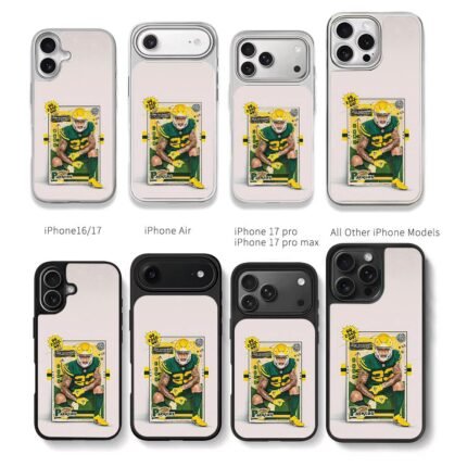 Jaire Alexander Packers NFL football card Chris Brown Phone Case Black Electroplated Silver For Iphone 11 To 17