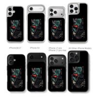 Japanese split oni masks with kanji Chris Brown Phone Case Black Electroplated Silver For Iphone 11 To 17