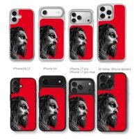 Jason Momoa Aquaman profile art red Chris Brown Phone Case Black Electroplated Silver For Iphone 11 To 17
