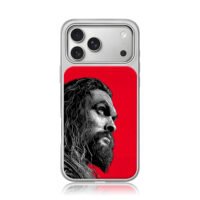 Jason Momoa Aquaman profile art red iPhone 17 Pro Max Electroplated Silver Case1