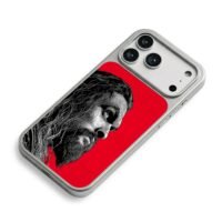Jason Momoa Aquaman profile art red iPhone 17 Pro Max Electroplated Silver Case2