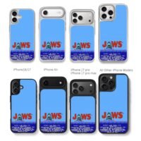 Jaws retro pixel shark NES game art Chris Brown Phone Case Black Electroplated Silver For Iphone 11 To 17