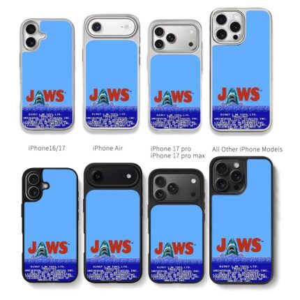 Jaws retro pixel shark NES game art Chris Brown Phone Case Black Electroplated Silver For Iphone 11 To 17