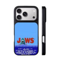 Jaws retro pixel shark NES game art iPhone 17 Pro Max Black Case