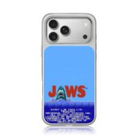 Jaws retro pixel shark NES game art iPhone 17 Pro Max Electroplated Silver Case1