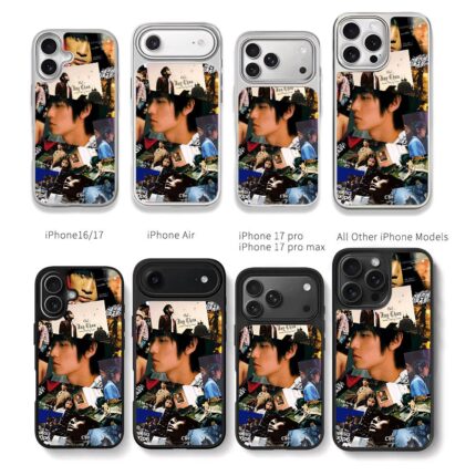 Jay Chou album cover and photo collage Chris Brown Phone Case Black Electroplated Silver For Iphone 11 To 17