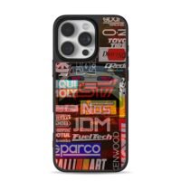 JDM drift racing car sticker decals iPhone 16 Pro Max Black Case