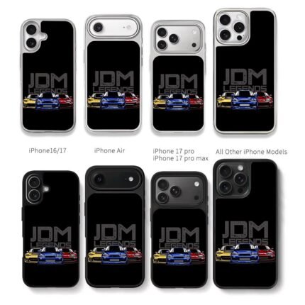 JDM Legends three iconic JDM cars Chris Brown Phone Case Black Electroplated Silver For Iphone 11 To 17