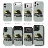 JDM Nissan R34 Skyline Godzilla art Chris Brown Phone Case Black Electroplated Silver For Iphone 11 To 17