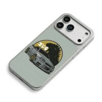 JDM Nissan R34 Skyline Godzilla art iPhone 17 Pro Max Electroplated Silver Case2