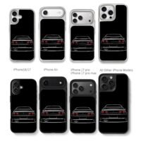 JDM Nissan Skyline GTR R32 rear art Chris Brown Phone Case Black Electroplated Silver For Iphone 11 To 17