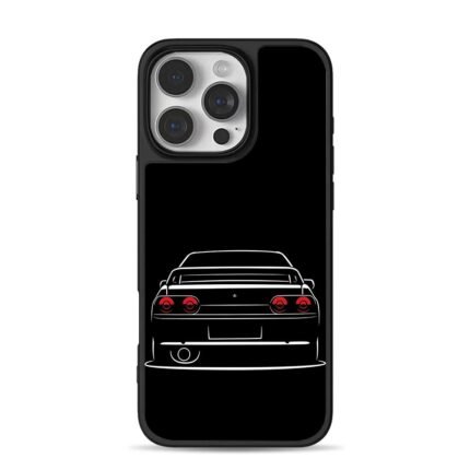 JDM Nissan Skyline GTR R32 rear art iPhone 16 Pro Max Black Case