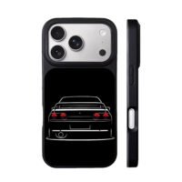 JDM Nissan Skyline GTR R32 rear art iPhone 17 Pro Max Black Case