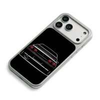 JDM Nissan Skyline GTR R32 rear art iPhone 17 Pro Max Electroplated Silver Case2