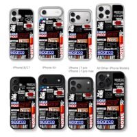 JDM racing tuning sticker collage Chris Brown Phone Case Black Electroplated Silver For Iphone 11 To 17